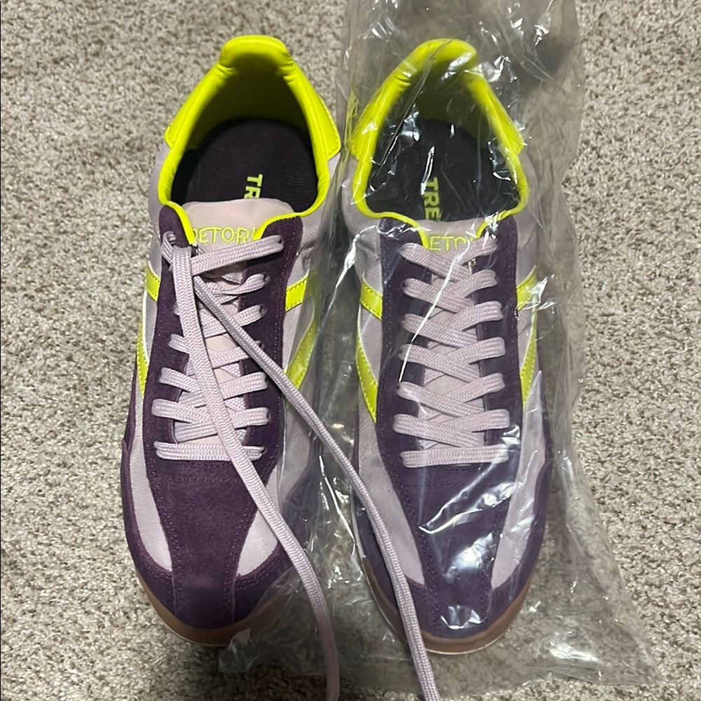 Tretorn Violet and Lime Sneakers